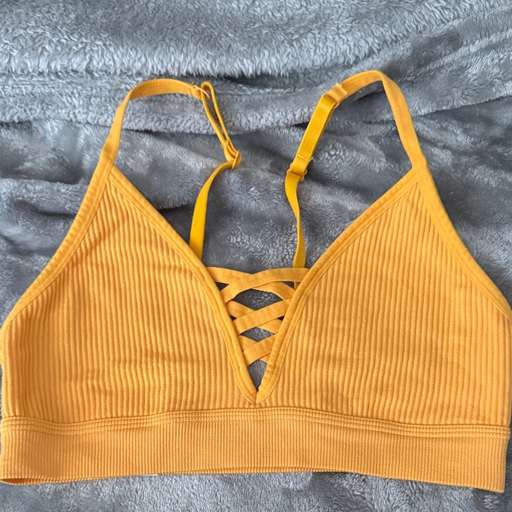 PINK Victoria's Secret Yellow Ribbed Bra